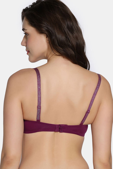 Zivame Twilight Thistle Padded Wired 3/4Th Coverage T-Shirt Bra - Dark Purple — image 3